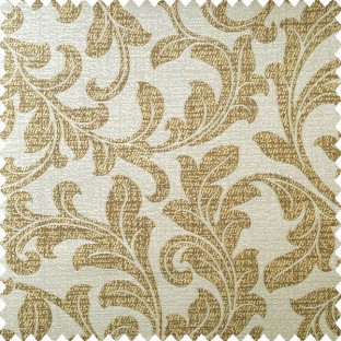 Gold brown and cream color beautiful traditional designs texture finished background swirls bold finished pattern polyester main curtain